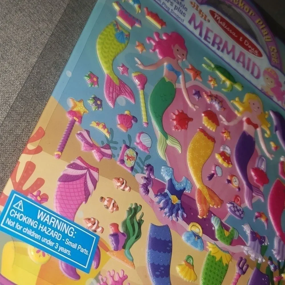 Melissa & Doug toy kids 4+ home mermaid puffy‎ stickers + play scenes